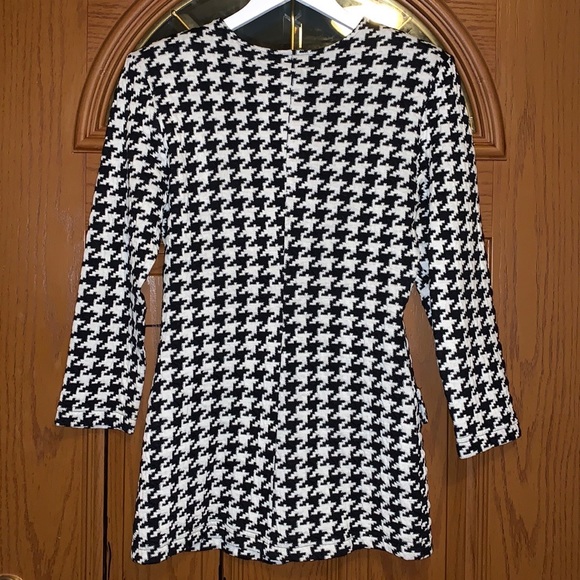 Vintage Morgin Black & White Houndstooth Print Button Front Blazer Dress Coat - Picture 12 of 16